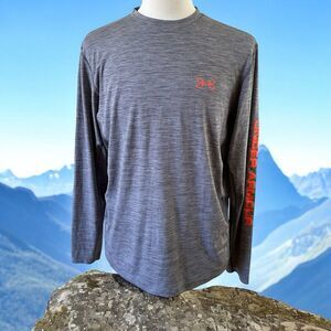 Under Armour Men's Loose HeatGear Long Sleeve Shirt Gray Size XL